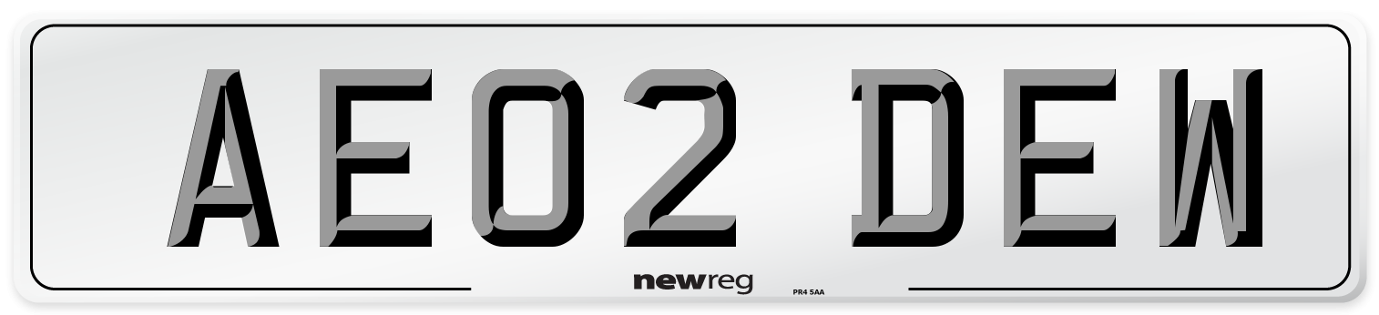 AE02 DEW Number Plate from New Reg